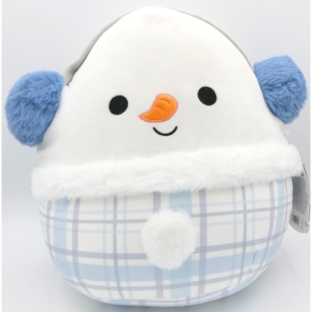 Original Squishmallows Manny The Snowman in Earmuffs 12" Plush w/Tag 2025 Winter
